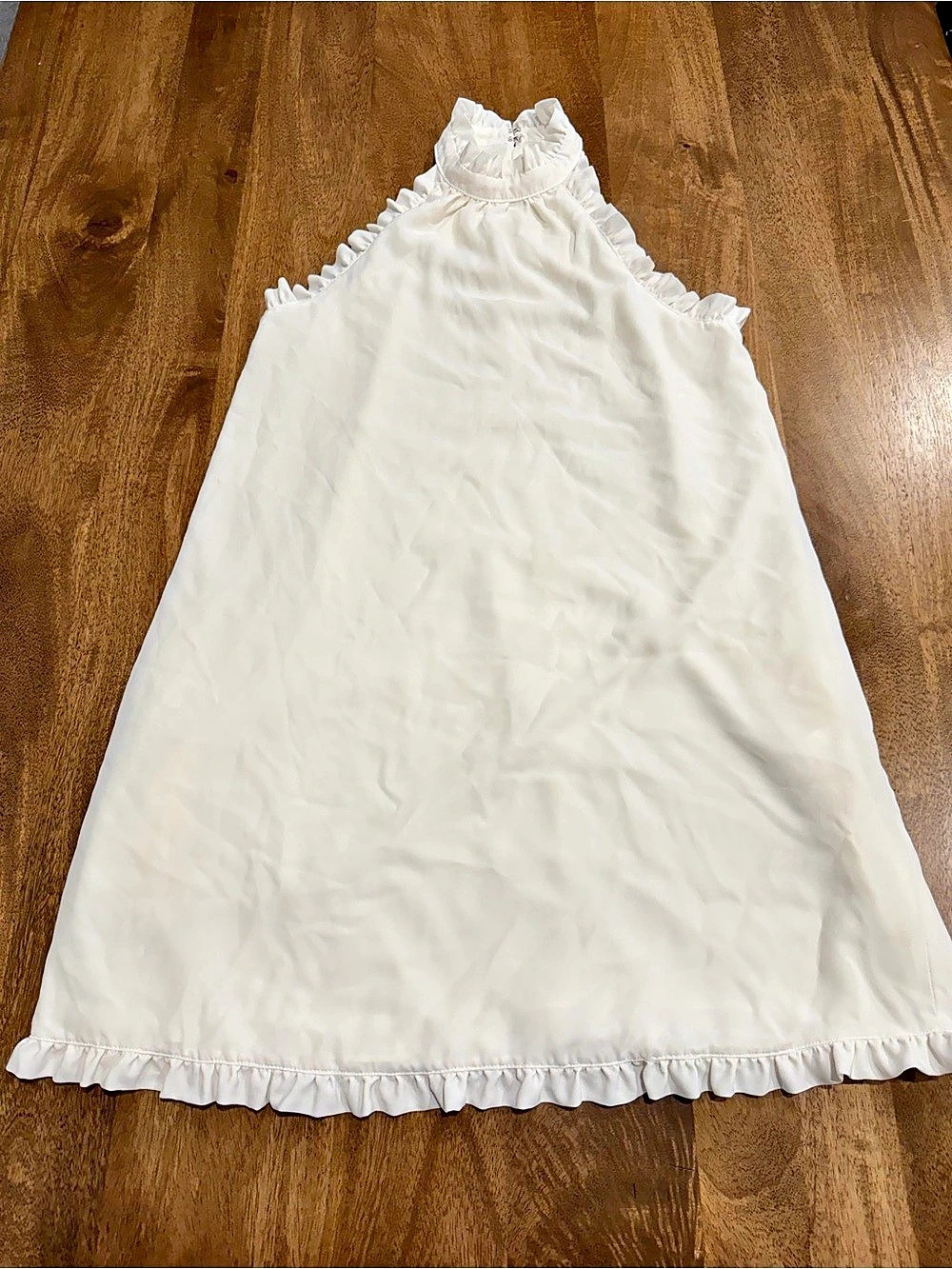 Amanda Uprichard Ruffle Halter Maxi Dress in White Like New